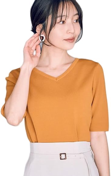 Amazon | [ビス] ニット 【前後2WAY】 ハーフスリーブニット【洗える
